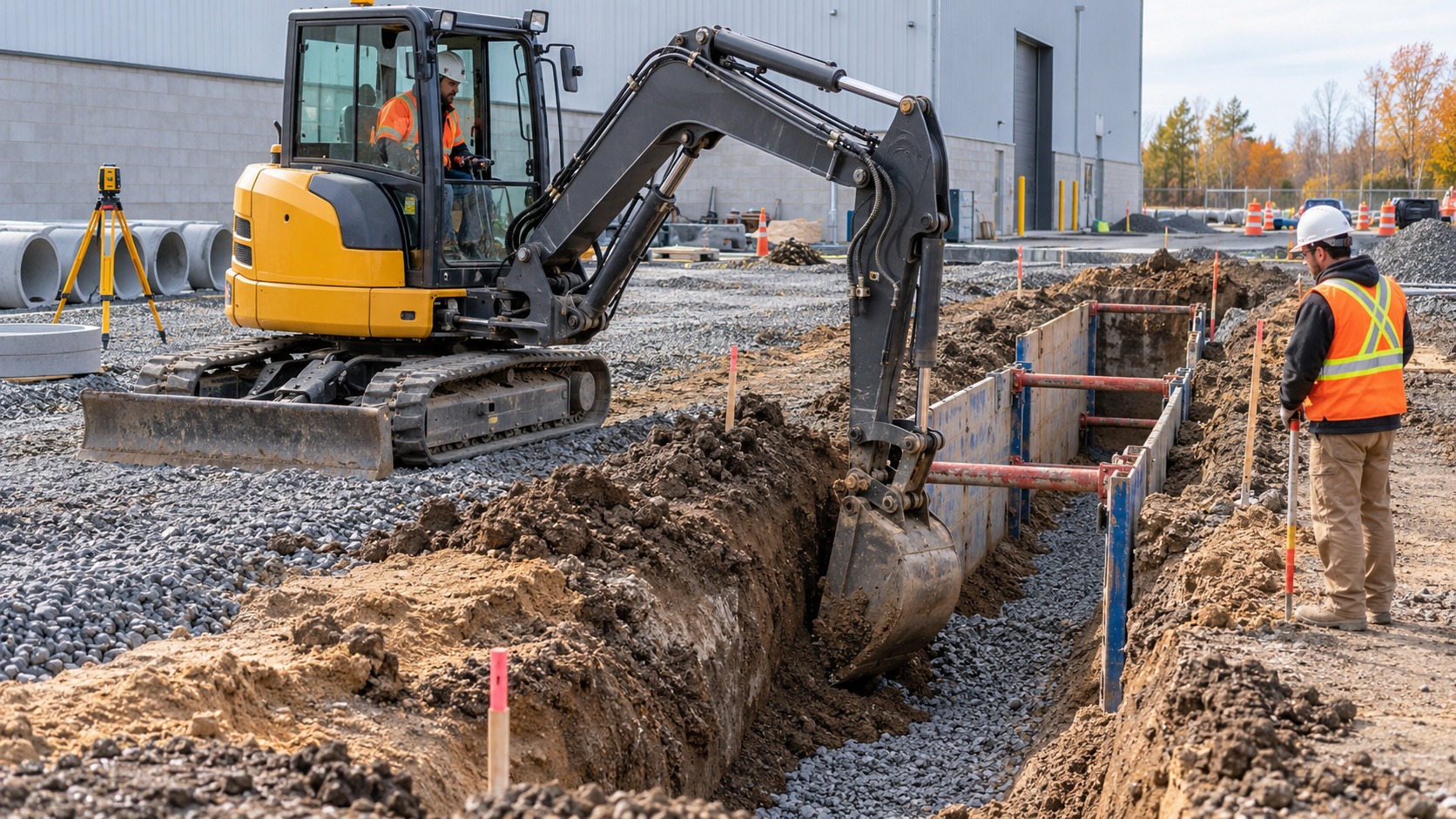 Excavation avec machinerie